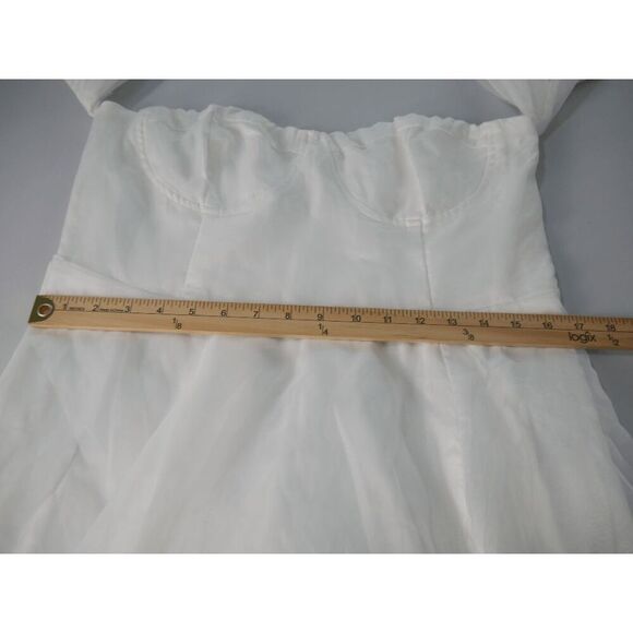 Lulu's White Bustier Off-The-Shoulder Maxi Dress S/M - Picture 7 of 8